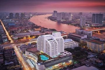 Aerial view of the hotel and surrounding city at Centre Point Plus Hotel Silom