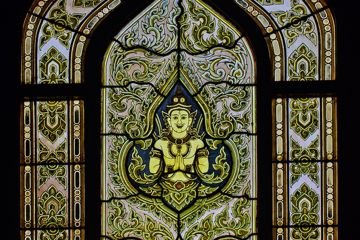 Decorated window at Wat Benchamabophit